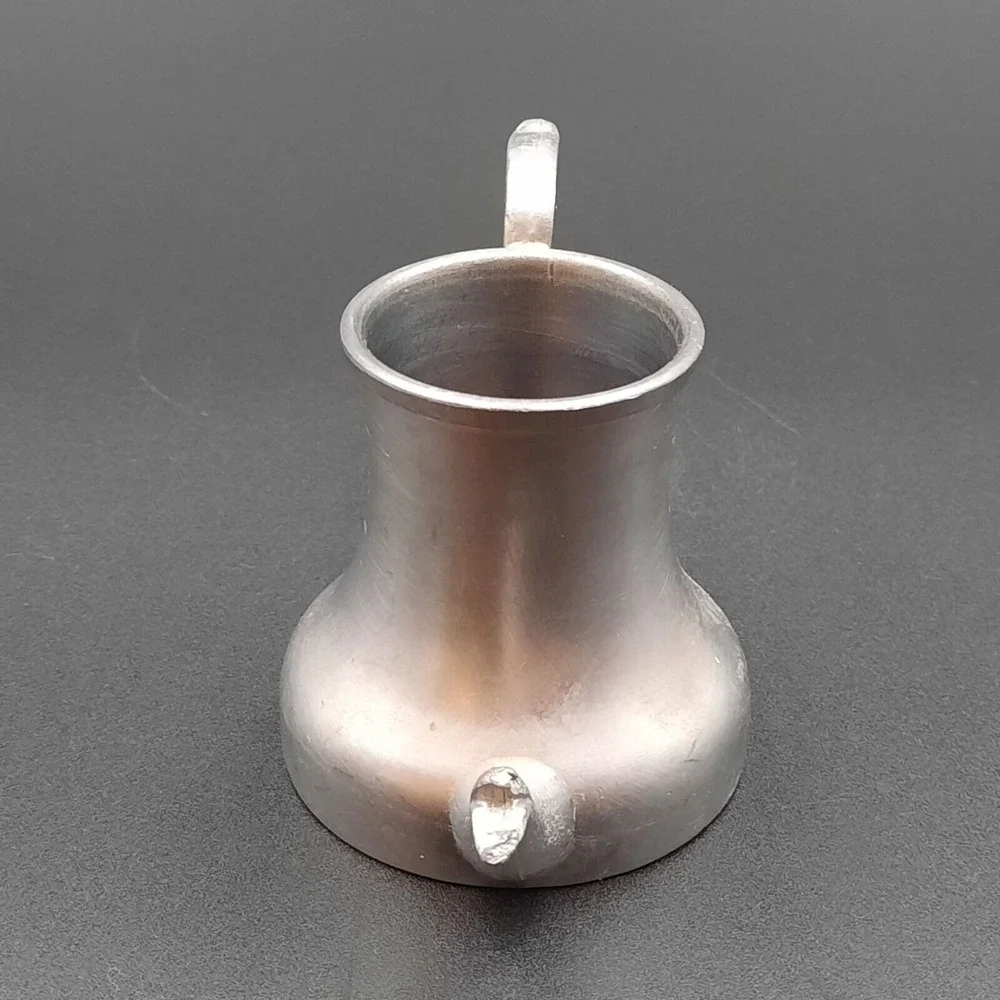 Vintage Italian Pewter Miniature‎ Teapot Creamer With Ornate Handle & Spout
